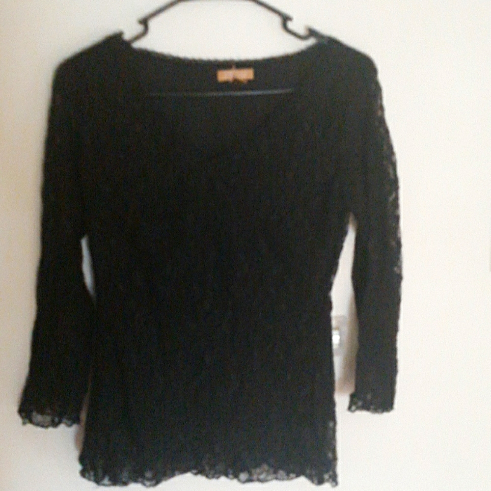 Blouse, black lace